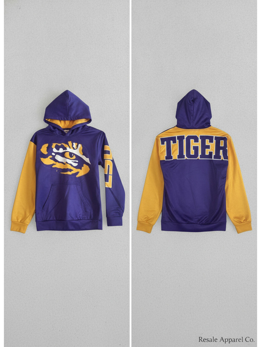 GEN2 Purple and Gold Tiger Print Hoodie Sweatshirt Medium